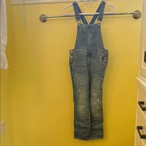 7-8 girl Blue Denim Overalls